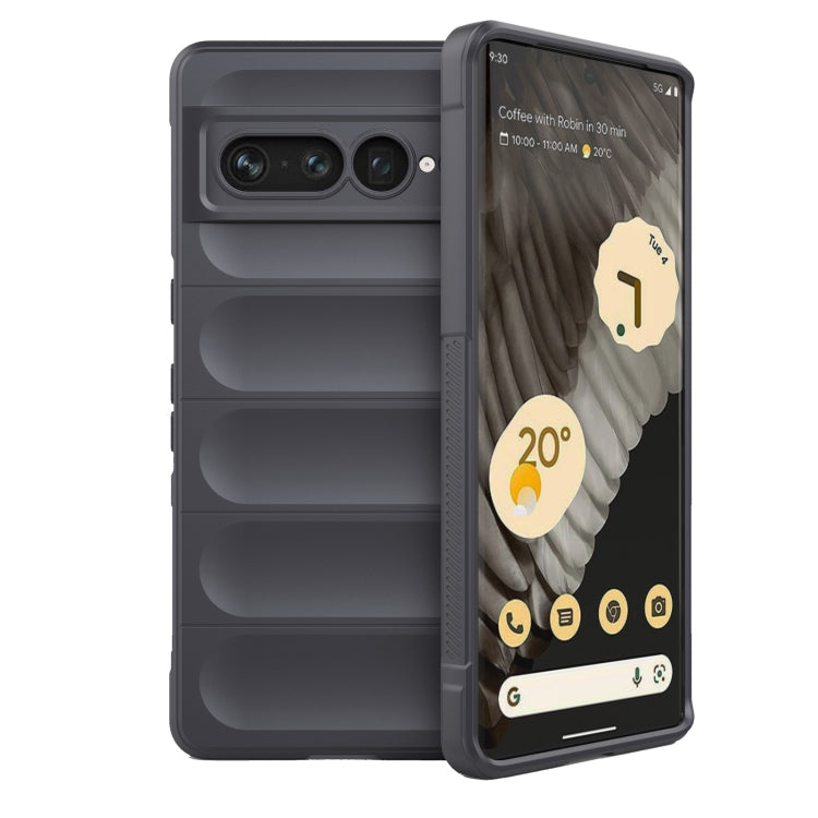 For Google Pixel 7 Pro Magic Shield TPU + Flannel Phone Case(Dark Grey) - Google Cases by buy2fix | Online Shopping UK | buy2fix