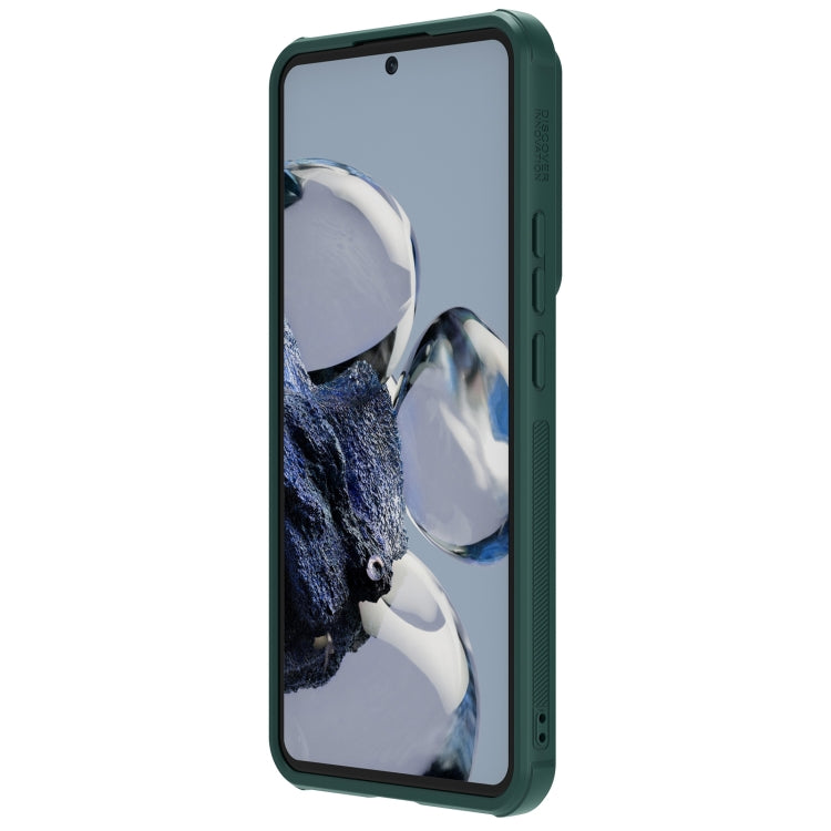 For Xiaomi 12T Pro NILLKIN 3D Textured Camshield PC + TPU Phone Case(Green) - Xiaomi Cases by NILLKIN | Online Shopping UK | buy2fix