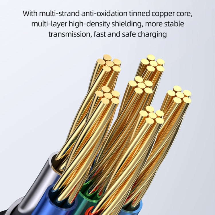 USAMS USB to Type-C 66W Aluminum Alloy Transparent Digital Display Fast Charge Data Cable, Cable Length:2m(Beige) - USB-C & Type-C Cable by USAMS | Online Shopping UK | buy2fix