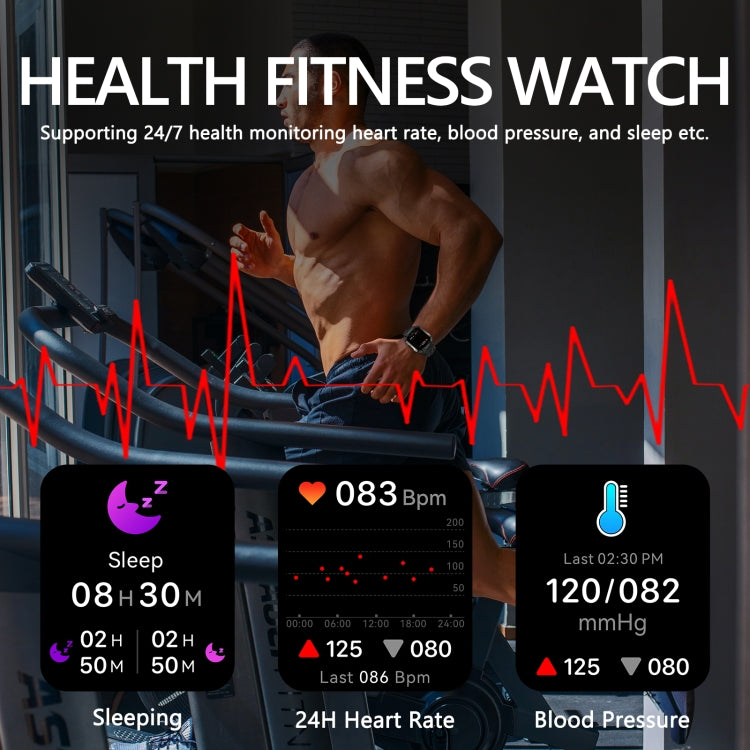 PG333 1.91 inch Waterproof Smart Sports Watch Support Heart Rate Monitoring / Blood Pressure Monitoring(Black) - Smart Wear by buy2fix | Online Shopping UK | buy2fix