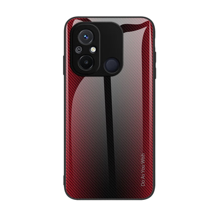 For Xiaomi Redmi 12C Texture Gradient Glass TPU Phone Case(Red) - Xiaomi Cases by buy2fix | Online Shopping UK | buy2fix