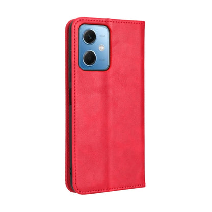 For Xiaomi Poco X5 5G / Redmi Note 12 5G Magnetic Buckle Retro Texture Leather Phone Case(Red) - Note 12 Cases by buy2fix | Online Shopping UK | buy2fix