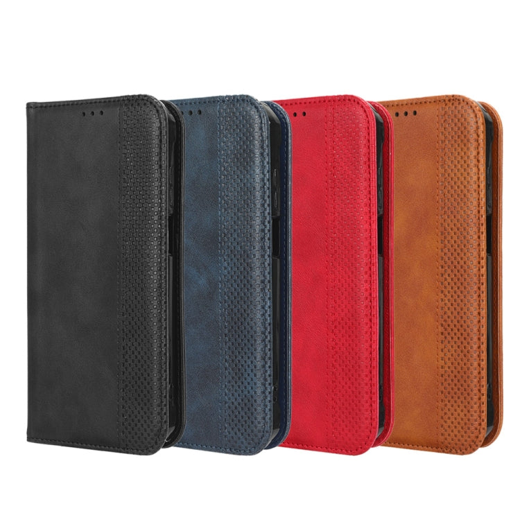 For Xiaomi Poco X5 5G / Redmi Note 12 5G Magnetic Buckle Retro Texture Leather Phone Case(Red) - Note 12 Cases by buy2fix | Online Shopping UK | buy2fix