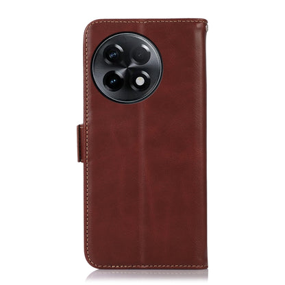 For OnePlus Ace 2 5G Crazy Horse Top Layer Cowhide Leather Phone Case(Brown) - OnePlus Cases by buy2fix | Online Shopping UK | buy2fix