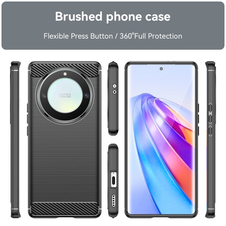 For Honor Magic5 Lite Brushed Texture Carbon Fiber TPU Phone Case(Black) - Honor Cases by buy2fix | Online Shopping UK | buy2fix