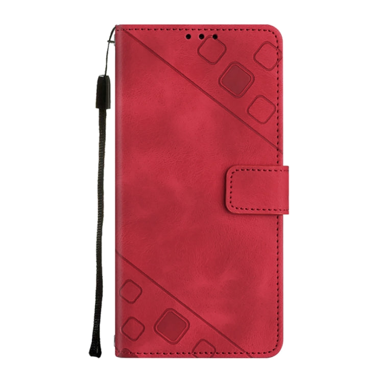 For OnePlus Nord CE 3 5G Skin-feel Embossed Leather Phone Case(Red) - OnePlus Cases by buy2fix | Online Shopping UK | buy2fix