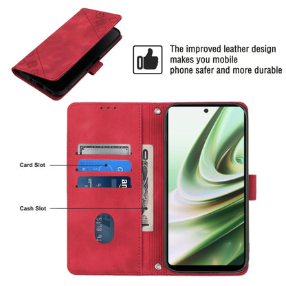 For OnePlus Nord CE 3 5G Skin-feel Embossed Leather Phone Case(Red) - OnePlus Cases by buy2fix | Online Shopping UK | buy2fix