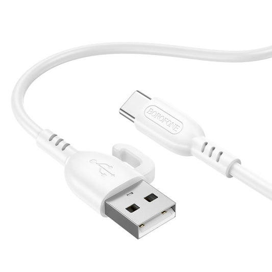 Borofone BX91 USB to Type-C Symbol 3A Charging Data Cable, Length:1m(White) -  by Borofone | Online Shopping UK | buy2fix