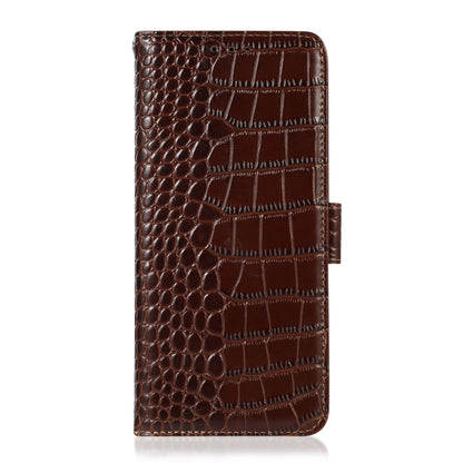For Honor X5 Crocodile Top Layer Cowhide Leather Phone Case(Brown) - Honor Cases by buy2fix | Online Shopping UK | buy2fix