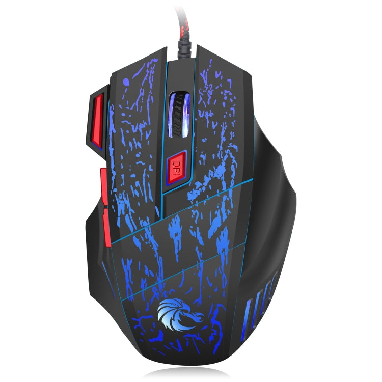 HXSJ H300 7 Keys Flowing Water Crack Colorful Luminous Wired Gaming Mouse(Black) -  by HXSJ | Online Shopping UK | buy2fix