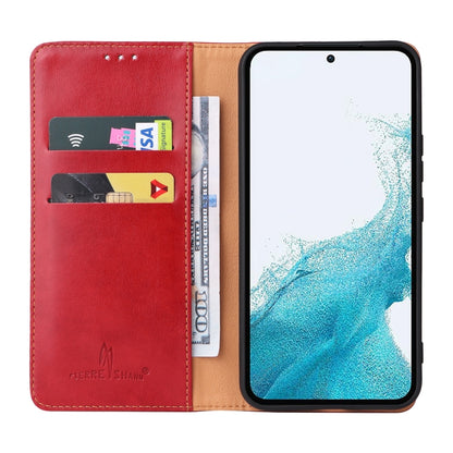 For Samsung Galaxy A54 5G Fierre Shann PU Genuine Leather Texture Leather Phone Case(Red) - Galaxy Phone Cases by FIERRE SHANN | Online Shopping UK | buy2fix