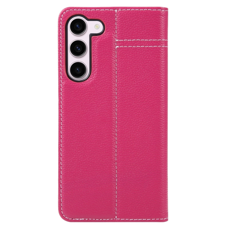 For Samsung Galaxy S23+ 5G GEBEI Top-grain Horizontal Flip Leather Phone Case(Rose Red) - Galaxy S23+ 5G Cases by GEBEI | Online Shopping UK | buy2fix