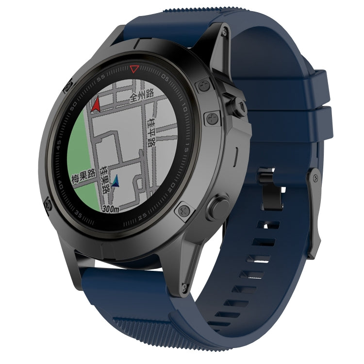 For Garmin Fenix 5X (26mm) Fenix3 / Fenix3 HR Silicone Watch Band(Dark Blue) - Smart Wear by buy2fix | Online Shopping UK | buy2fix