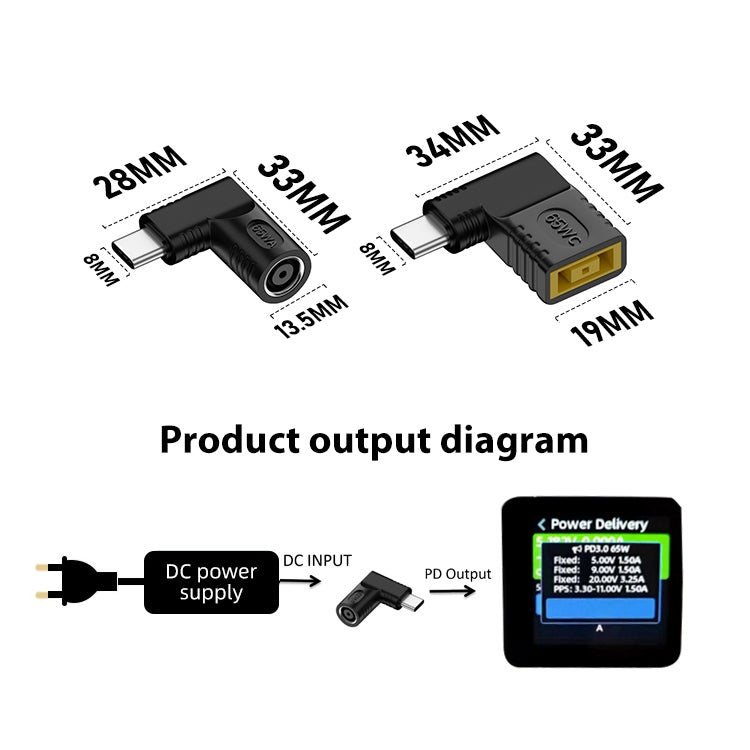 5.5x2.5mm 65W DC Input to USB-C / Type-C PD Power Adapter - Computer & Networking by buy2fix | Online Shopping UK | buy2fix