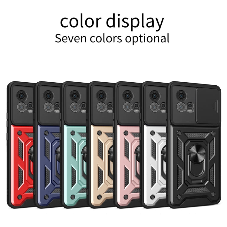 For Motorola Moto G72 Sliding Camera Cover Design TPU+PC Phone Case(Blue) - Motorola Cases by buy2fix | Online Shopping UK | buy2fix