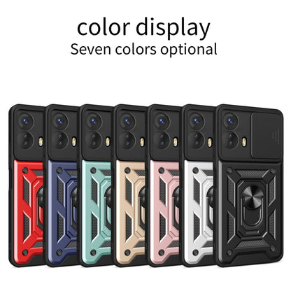 For Motorola Moto G73 5G Sliding Camera Cover Design TPU+PC Phone Case(Gold) - Motorola Cases by buy2fix | Online Shopping UK | buy2fix