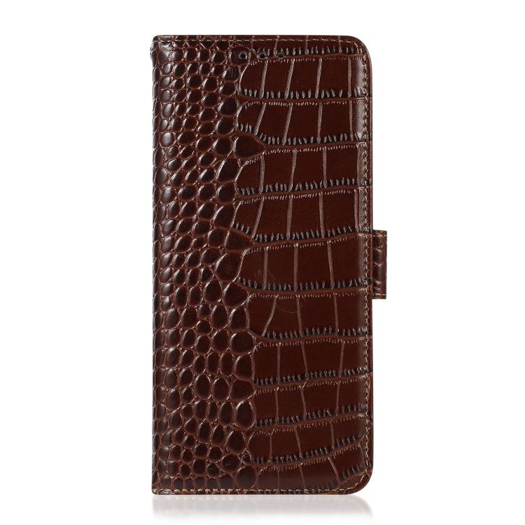 For Nokia G22 4G Crocodile Top Layer Cowhide Leather Phone Case(Brown) - Nokia Cases by buy2fix | Online Shopping UK | buy2fix