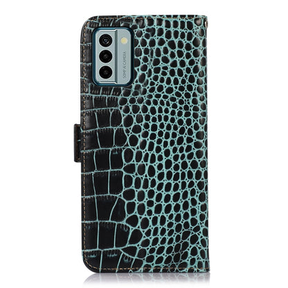 For Nokia G22 4G Crocodile Top Layer Cowhide Leather Phone Case(Green) - Nokia Cases by buy2fix | Online Shopping UK | buy2fix