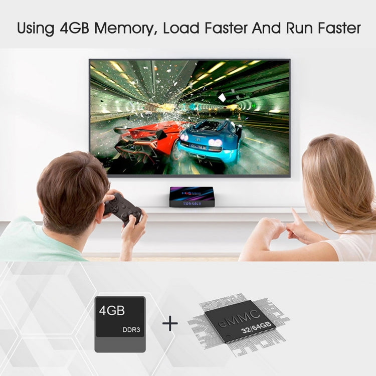 H96 Max-3318 4K Ultra HD Android TV Box with Remote Controller, Android 10.0, RK3318 Quad-Core 64bit Cortex-A53, 4GB+32GB, Support TF Card / USBx2 / AV / Ethernet, Plug Specification:UK Plug - Consumer Electronics by buy2fix | Online Shopping UK | buy2fix