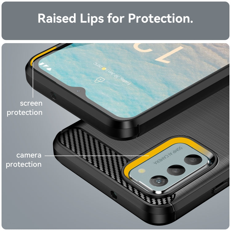 For Nokia G22 Brushed Texture Carbon Fiber TPU Phone Case(Black) - Nokia Cases by buy2fix | Online Shopping UK | buy2fix