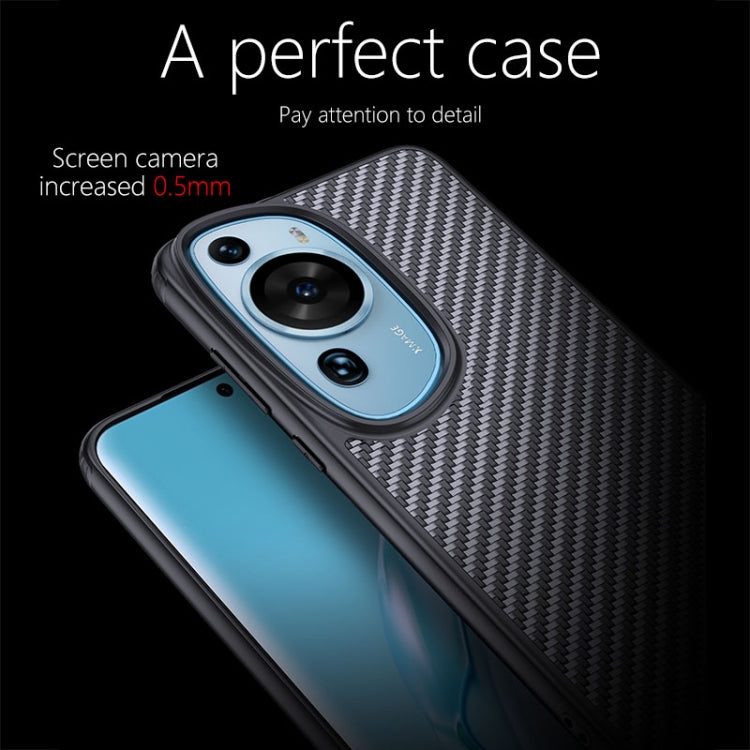 For Huawei P60 Art wlons Magsafe Carbon Fiber Kevlar TPU Phone Case(Black) - Huawei Cases by wlons | Online Shopping UK | buy2fix