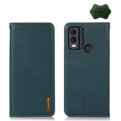 For Nokia C22 4G KHAZNEH Nappa Top Layer Cowhide Leather Phone Case(Green) - Nokia Cases by buy2fix | Online Shopping UK | buy2fix