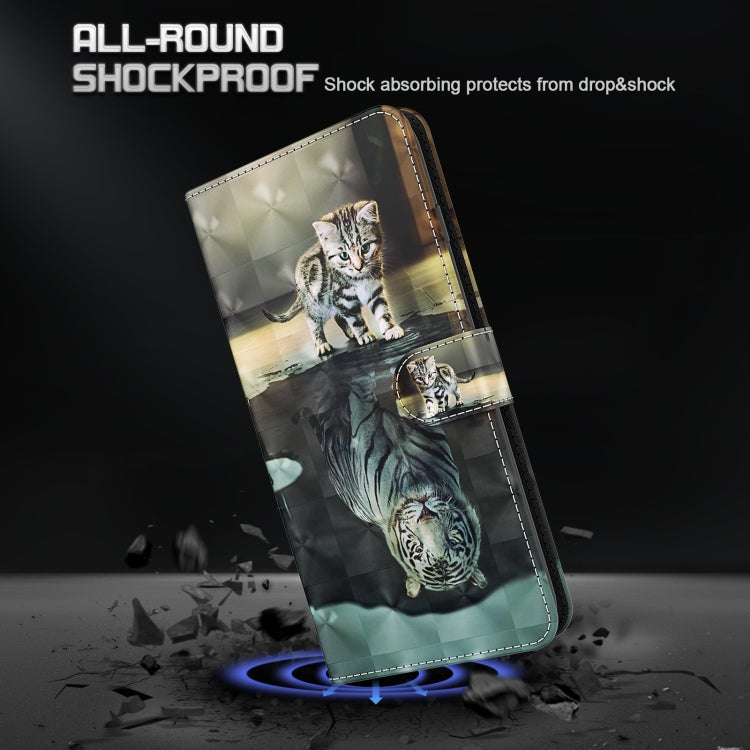 For Xiaomi Redmi Note 12 4G Global 3D Painting Pattern Flip Leather Phone Case(Cat Tiger) - Note 12 Cases by buy2fix | Online Shopping UK | buy2fix