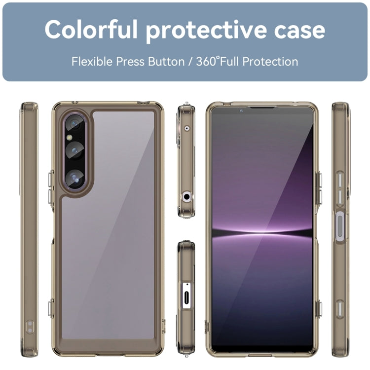 For Sony Xperia 1 V Colorful Series Acrylic + TPU Phone Case(Transparent Grey) - Sony Cases by buy2fix | Online Shopping UK | buy2fix