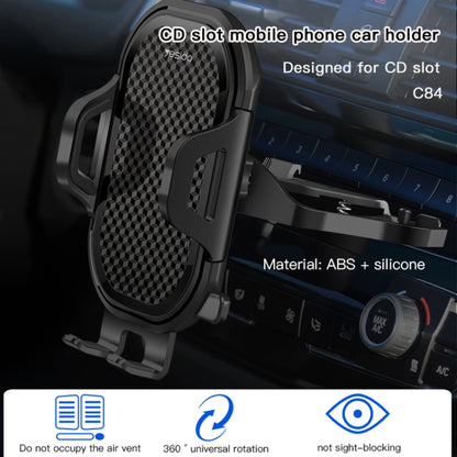 Yesido C84 360 Degree Rotating CD Port Car Phone Holder(Black) - Car Holders by Yesido | Online Shopping UK | buy2fix