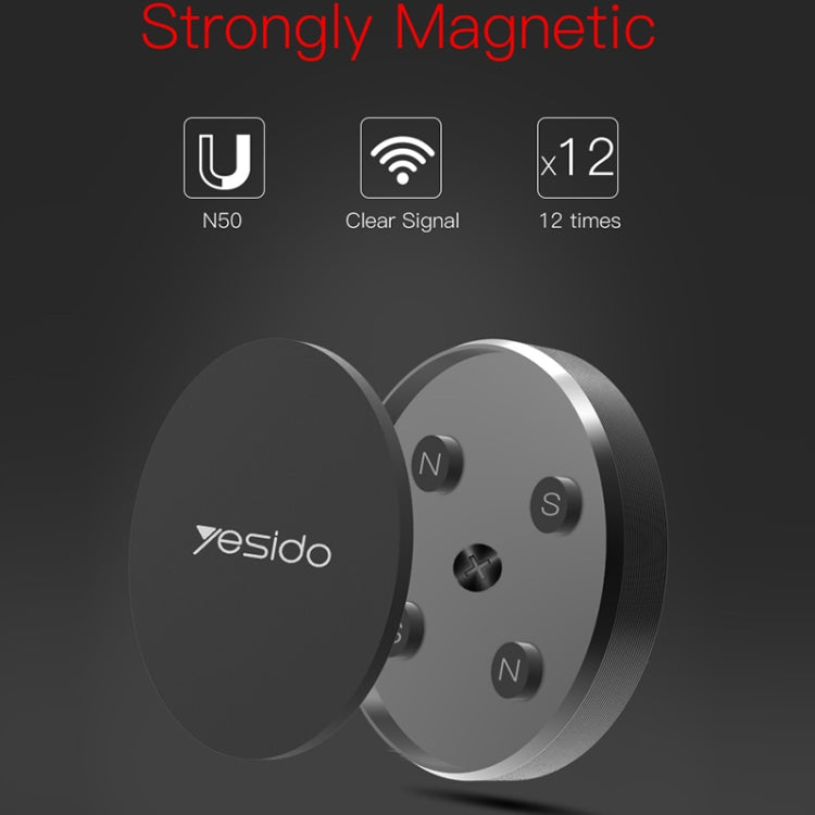 Yesido C38 Car Round Plate Magnetic Phone Holder(Black) -  by Yesido | Online Shopping UK | buy2fix