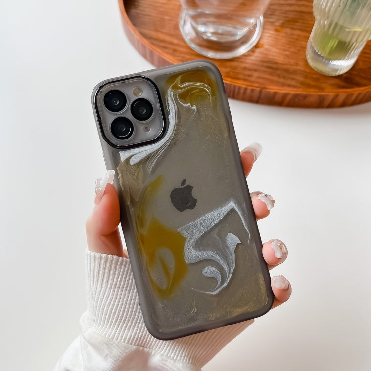 For iPhone 11 Pro Oil Painting Electroplating TPU Phone Case(Grey) - iPhone 11 Pro Cases by buy2fix | Online Shopping UK | buy2fix