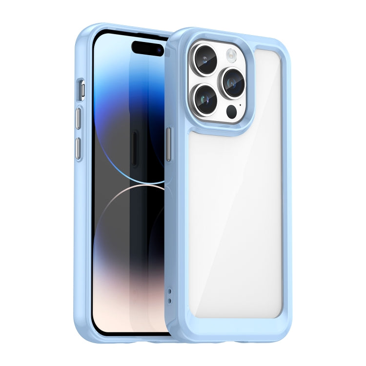 For iPhone 15 Pro Colorful Series Acrylic + TPU Phone Case(Blue) - iPhone 15 Pro Cases by buy2fix | Online Shopping UK | buy2fix