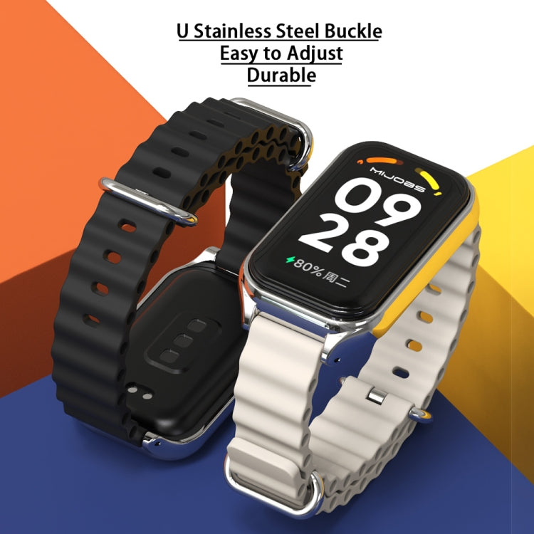 For Redmi Band 2 Mijobs Metal Shell Ocean Silicone Watch Band(Yellow Silver) - Watch Bands by MIJOBS | Online Shopping UK | buy2fix