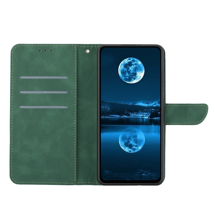 For Xiaomi POCO F4 5G Stitching Embossed Leather Phone Case(Green) - Xiaomi Cases by buy2fix | Online Shopping UK | buy2fix