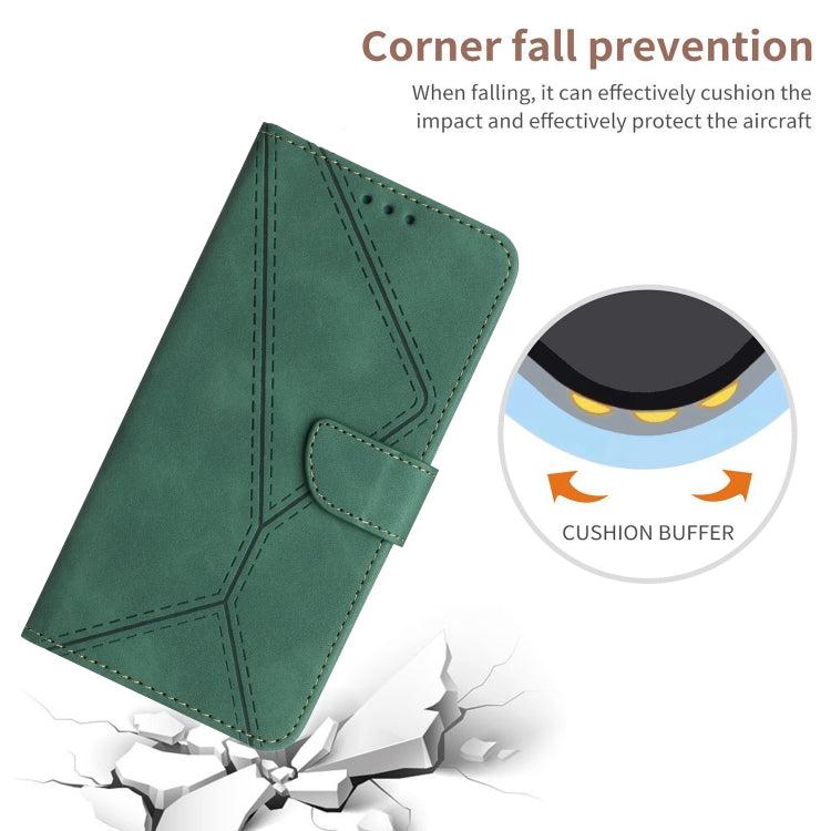 For Xiaomi POCO F4 5G Stitching Embossed Leather Phone Case(Green) - Xiaomi Cases by buy2fix | Online Shopping UK | buy2fix