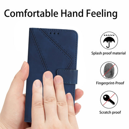 For Xiaomi POCO F4 5G Stitching Embossed Leather Phone Case(Blue) - Xiaomi Cases by buy2fix | Online Shopping UK | buy2fix