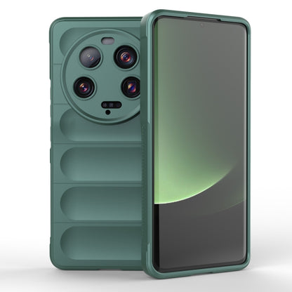 For Xiaomi 13 Ultra Magic Shield TPU + Flannel Phone Case(Dark Green) - 13 Ultra Cases by buy2fix | Online Shopping UK | buy2fix