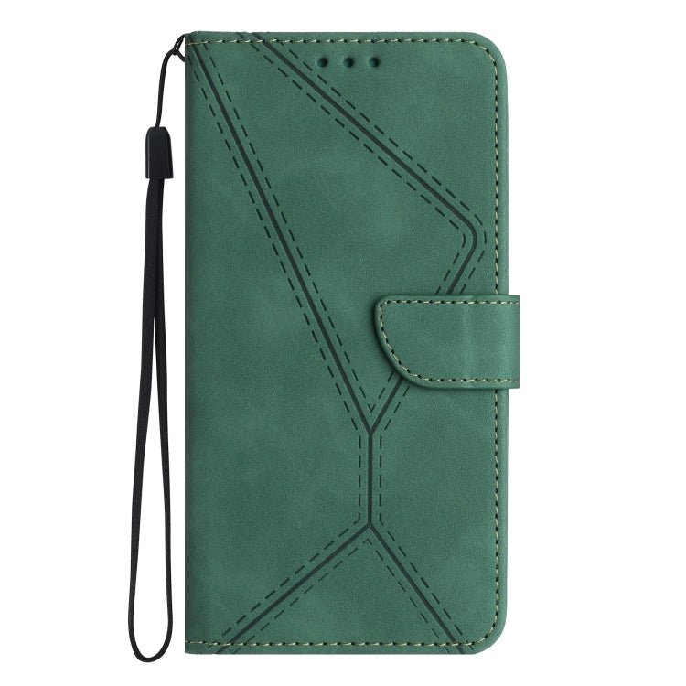 For Samsung Galaxy S22+ 5G Stitching Embossed Leather Phone Case(Green) - Galaxy S22+ 5G Cases by buy2fix | Online Shopping UK | buy2fix