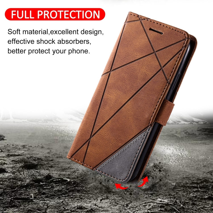 For Redmi Note 12 Pro 5G Global Skin Feel Splicing Horizontal Flip Leather Phone Case(Brown) - Note 12 Pro Cases by buy2fix | Online Shopping UK | buy2fix