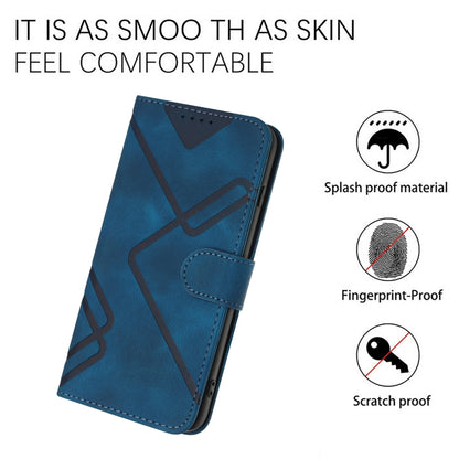 For Honor 8S Line Pattern Skin Feel Leather Phone Case(Royal Blue) - Honor Cases by buy2fix | Online Shopping UK | buy2fix