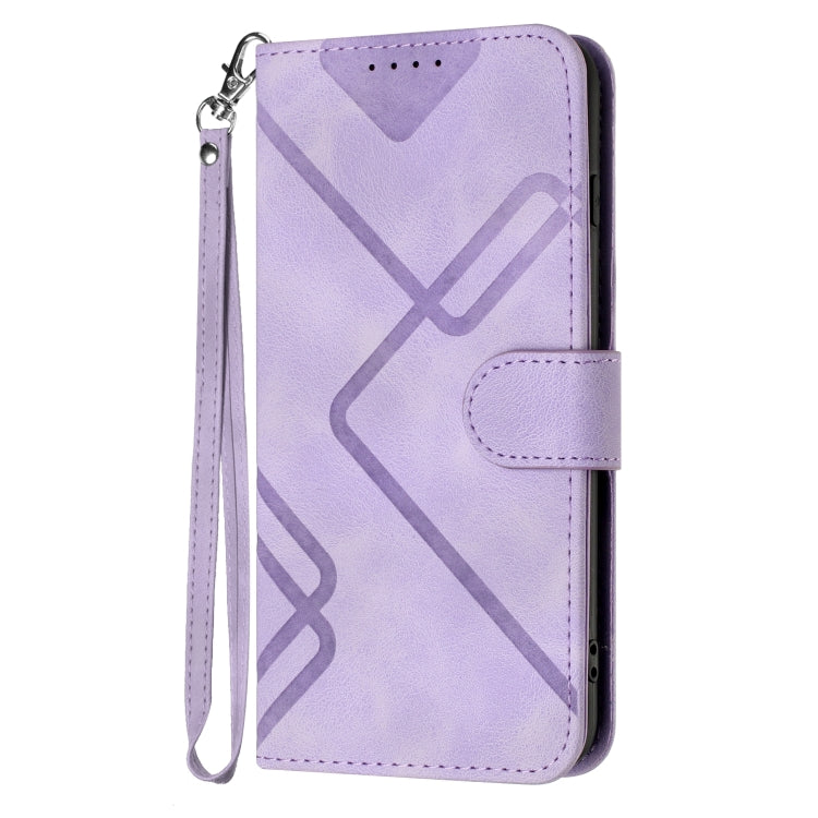 For Honor 8S Line Pattern Skin Feel Leather Phone Case(Light Purple) - Honor Cases by buy2fix | Online Shopping UK | buy2fix