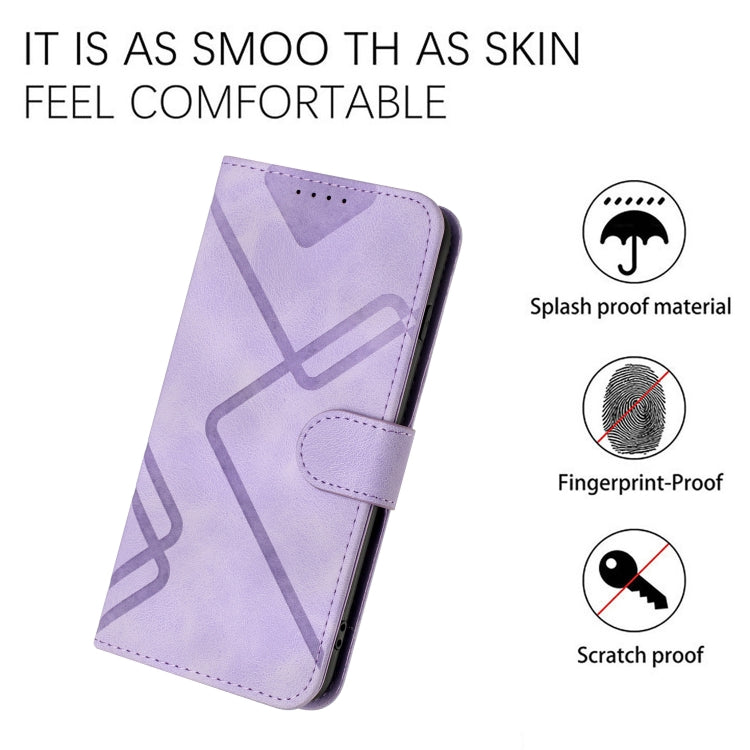 For Honor 8S Line Pattern Skin Feel Leather Phone Case(Light Purple) - Honor Cases by buy2fix | Online Shopping UK | buy2fix