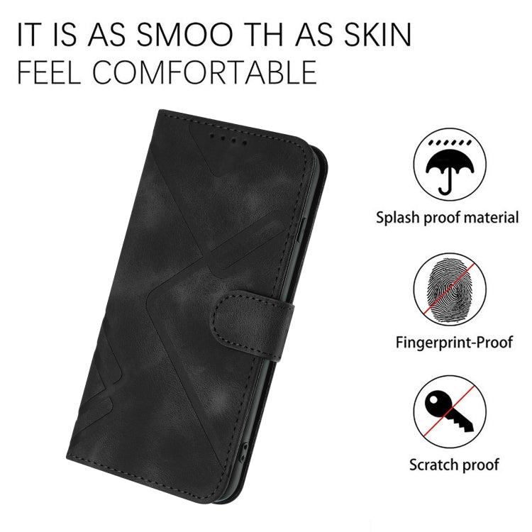 For Honor 10 Lite Line Pattern Skin Feel Leather Phone Case(Black) - Honor Cases by buy2fix | Online Shopping UK | buy2fix