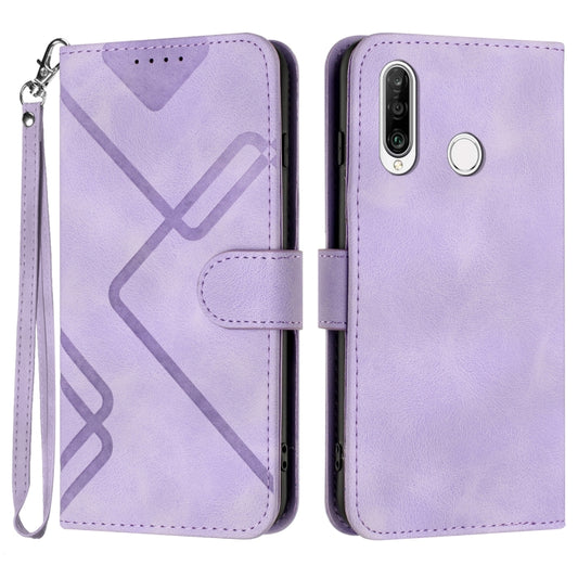 For Honor 20S Russia /20 lite Russia  Line Pattern Skin Feel Leather Phone Case(Light Purple) - Honor Cases by buy2fix | Online Shopping UK | buy2fix