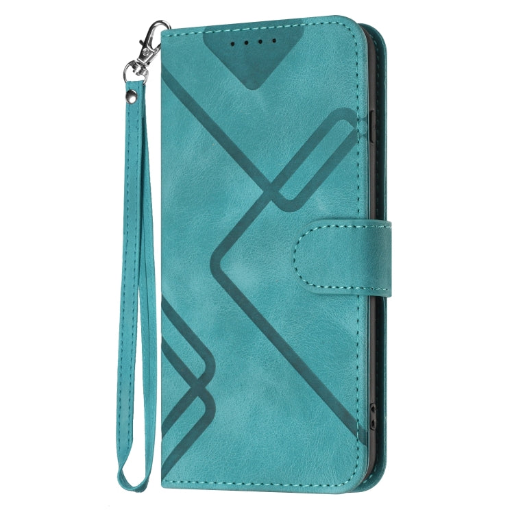 For Honor 70 Line Pattern Skin Feel Leather Phone Case(Light Blue) - Honor Cases by buy2fix | Online Shopping UK | buy2fix