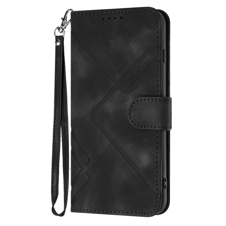 For Honor X8 4G/X30i/Play6T Pro Line Pattern Skin Feel Leather Phone Case(Black) - Honor Cases by buy2fix | Online Shopping UK | buy2fix
