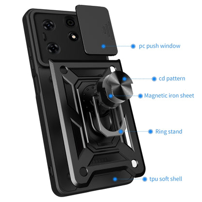 For Tecno Spark 10 Pro Sliding Camera Cover Design TPU+PC Phone Case(Blue) - Tecno Cases by buy2fix | Online Shopping UK | buy2fix