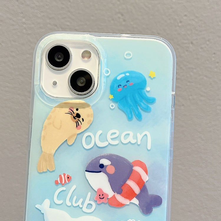 For iPhone 13 IMD Cute Animal Pattern Phone Case(Seal) - iPhone 13 Cases by buy2fix | Online Shopping UK | buy2fix