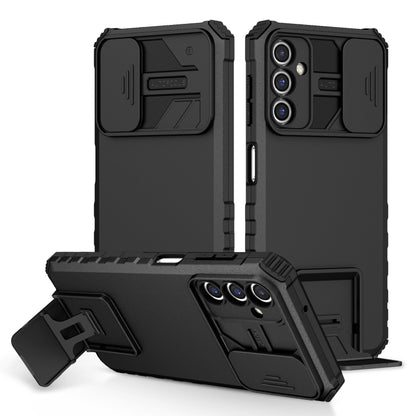 For Samsung Galaxy A14 5G Stereoscopic Holder Sliding Camshield Phone Case(Black) - Galaxy Phone Cases by buy2fix | Online Shopping UK | buy2fix