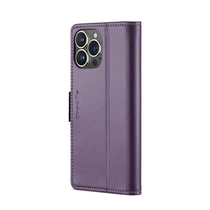 For iPhone 14 Pro CaseMe 023 Butterfly Buckle Litchi Texture RFID Anti-theft Leather Phone Case(Pearly Purple) - iPhone 14 Pro Cases by CaseMe | Online Shopping UK | buy2fix